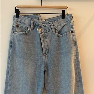 Agolde cross cross waist Light Blue Straight Leg Jeans